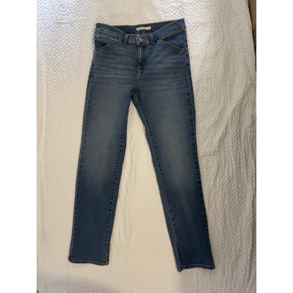 Levi's 314 Shaping Straight‎ trouser jean Womens W31 L32 Medium Wash Stretch - Picture 10 of 10